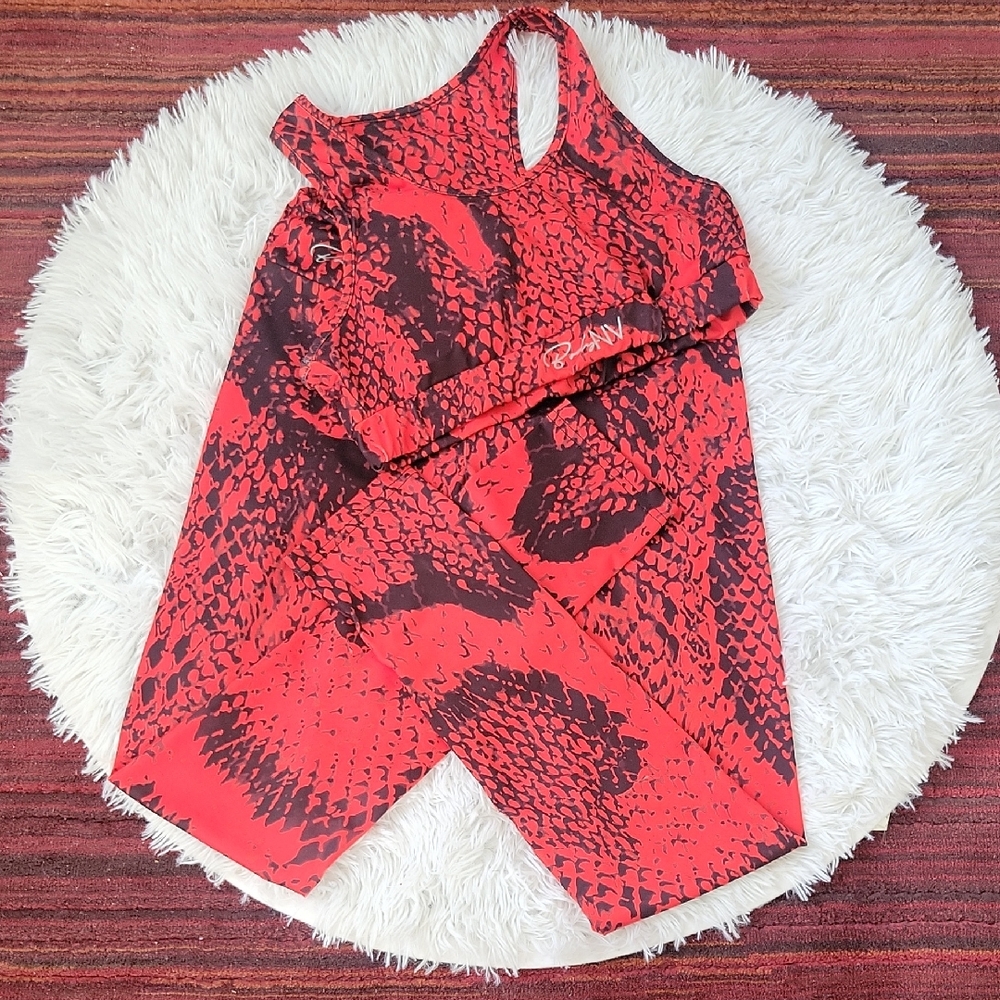 Red Snake Print Leggings